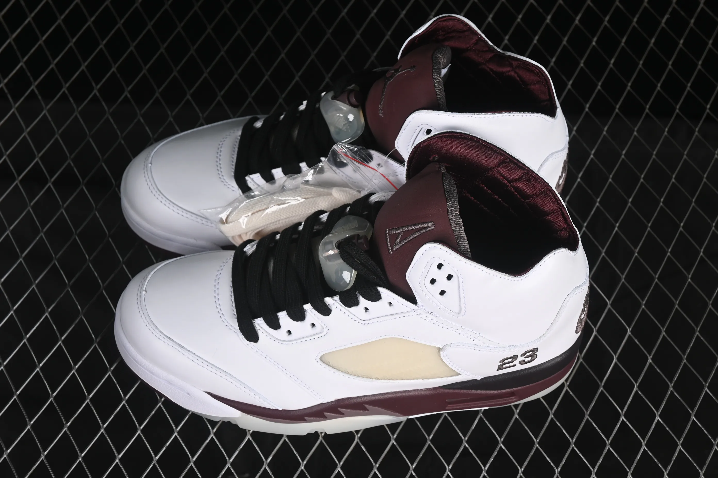 All categories Air Jordan Jordan series basketball shoes Air Jordan 5 L version A Ma Maniere x Air Jordan 5 Retro "Violet Ore" AJ5 Joe 5 white wine red first layer basketball shoes IB1528-100